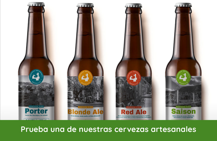 Cerveza artesanal 4 Sur de Medellín Antioquia