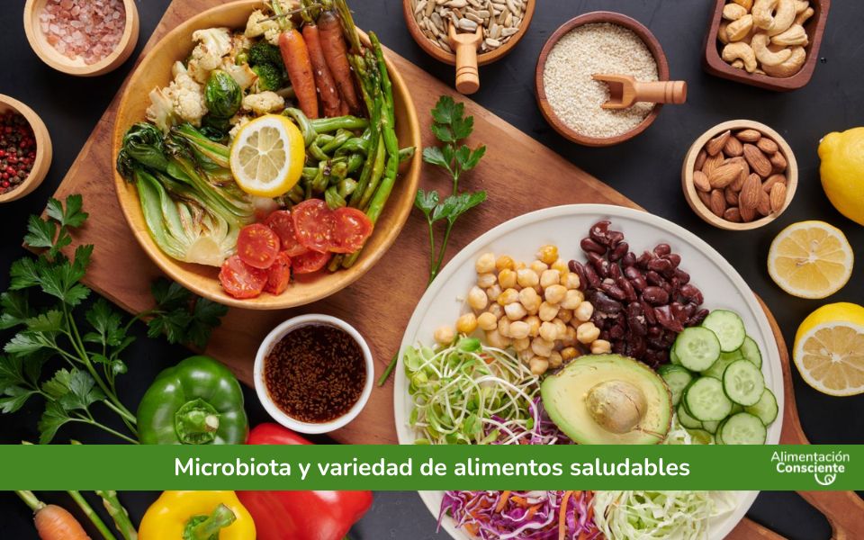 Microbiota y variedad de alimentos saludables